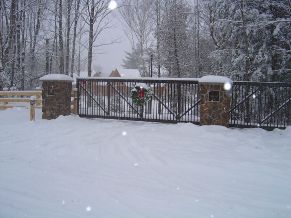 Winter at the Gate with Wreath